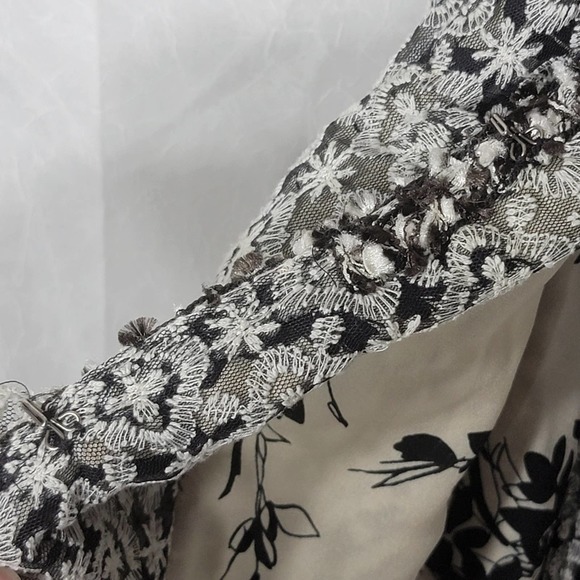 Jones New York Lace Mesh Bow 2 Hook Blazer Black/Cream 14P - Picture 11 of 12